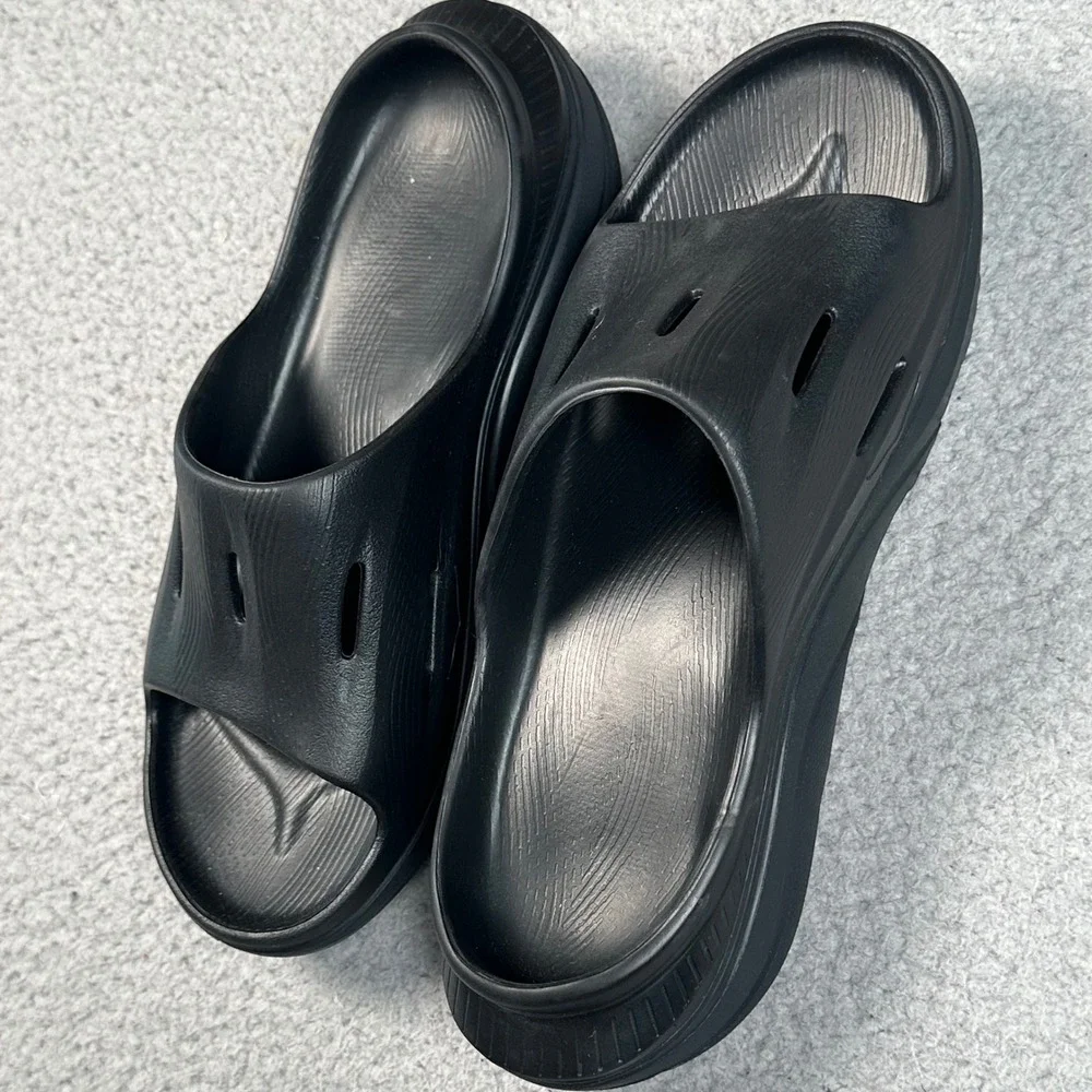Hoka Ora Recovery Slide 3 Sandals Mens 8 Womens 10 Black Comfort Athletic Travel